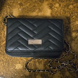 bebe Black Chevron Crossbody Bag